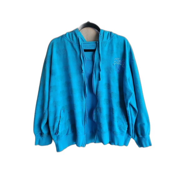 Eminem Shady LTD vintage distressed blue zip up hoodie size M - Picture 1 of 10